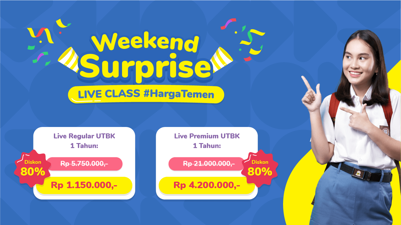 Weekend Surprise, diskon hingga 83% untuk paket persiapan UTBK SBMPTN 2022