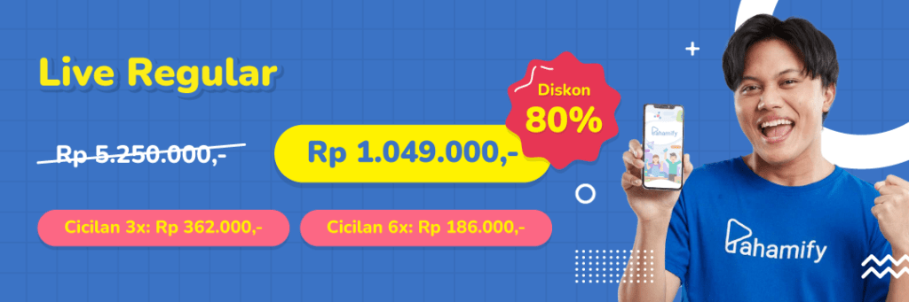 Diskon 80% Paket Kelas Online Pahamify - Live Regular