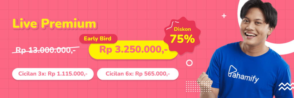 Diskon 75% Paket Kelas Online Pahamify - Live Premium